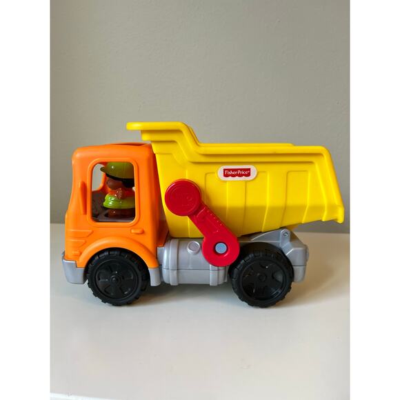 Fisher-Price Little People Work Together Dump Truck With Figure and Road Signs - Picture 5 of 9